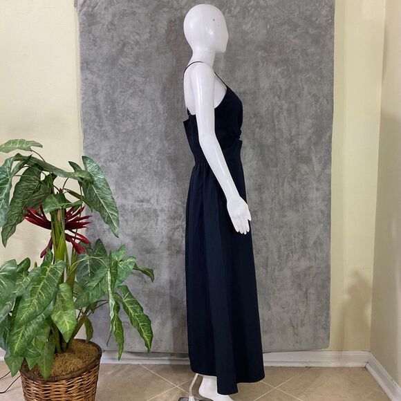 NEW BTFBM Summer Boho V-Neck cut out midi-Max dress Women’s M Black smocked back - Picture 2 of 10